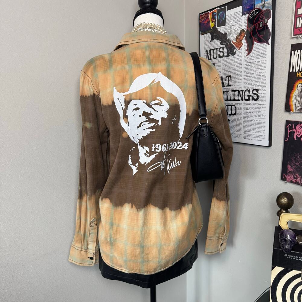 Reworked Bleached Vans Toby Keith Inspired Flannel